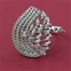American Diamond Adjustable Ring with Rhodium Plating Carat Plating