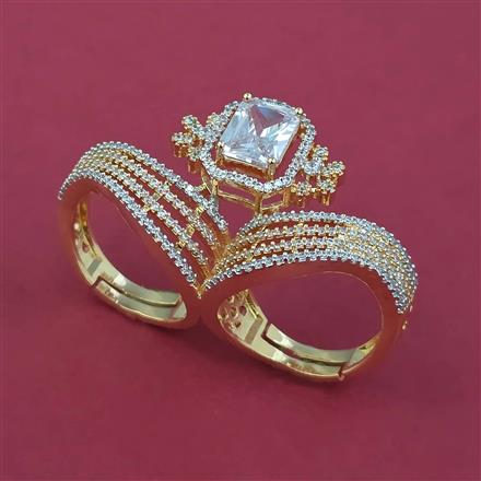 American Diamond Adjustable Ring with Carat Plating