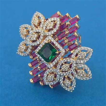 American Diamond Adjustable Ring with Carat Plating