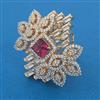 American Diamond Adjustable Ring with Carat Plating