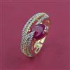 American Diamond Adjustable Ring with Carat Plating