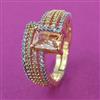 American Diamond Adjustable Ring with Carat Plating