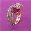 American Diamond Adjustable Ring with Carat Plating
