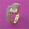 American Diamond Adjustable Ring with Carat Plating