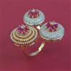 American Diamond Adjustable Ring with Carat Plating