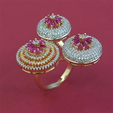 American Diamond Adjustable Ring with Carat Plating