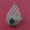 American Diamond Adjustable Ring with Rhodium Plating
