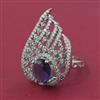 American Diamond Adjustable Ring with Rhodium Plating