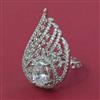 American Diamond Adjustable Ring with Rhodium Plating
