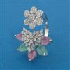 American Diamond Classic Ring with Rhodium Plating