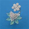 American Diamond Classic Ring with Rhodium Plating
