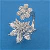 American Diamond Classic Ring with Rhodium Plating