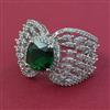American Diamond Adjustable Ring with Rhodium Plating