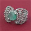 American Diamond Adjustable Ring with Rhodium Plating