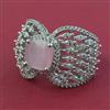 American Diamond Adjustable Ring with Rhodium Plating