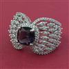 American Diamond Adjustable Ring with Rhodium Plating