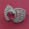 American Diamond Adjustable Ring with Rhodium Plating