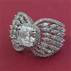 American Diamond Adjustable Ring with Rhodium Plating