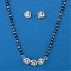 American Diamond Classic Mangalsutra with Rhodium Plating 2 Tone Plating
