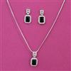 American Diamond Classic Pendant Set with Rhodium Plating