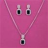 American Diamond Classic Pendant Set with Rhodium Plating