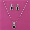 American Diamond Classic Pendant Set with Rhodium Plating