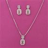 American Diamond Classic Pendant Set with Rhodium Plating