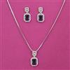 American Diamond Classic Pendant Set with Rhodium Plating