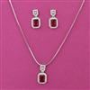 American Diamond Classic Pendant Set with Rhodium Plating