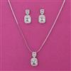 American Diamond Classic Pendant Set with Rhodium Plating