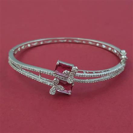 American Diamond Openable kada with Rhodium Plating Rose Gold Plating