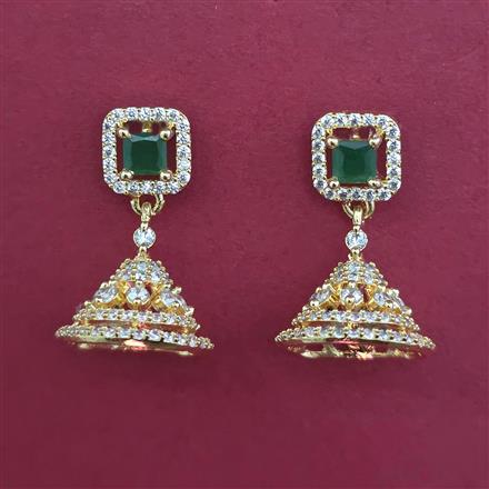 American Diamond Delicate Earring with 2 Tone Plating
