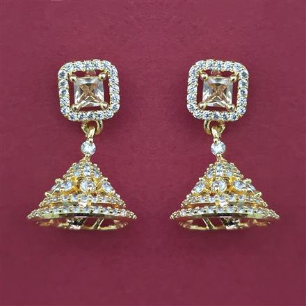 American Diamond Delicate Earring with 2 Tone Plating