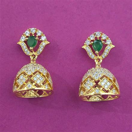 American Diamond Jhumki with 2 Tone Plating