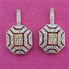 American Diamond Short Earring with Rhodium Plating 2 Tone Plating Mehndi Plating Carat Plating