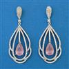 American Diamond Classic Earring with Rhodium Plating