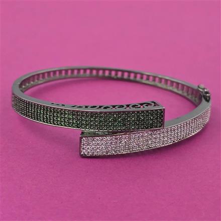 American Diamond Openable kada with Black Plating