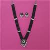 American Diamond Classic Pendant Set with Black Plating