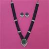 American Diamond Classic Pendant Set with Black Plating