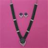American Diamond Classic Pendant Set with Black Plating
