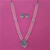 American Diamond Classic Pendant Set with Black Plating