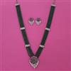 American Diamond Classic Pendant Set with Black Plating