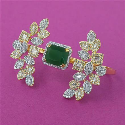 American Diamond Adjustable Ring with 2 Tone Plating