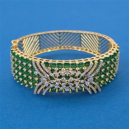 American Diamond Broad Kada with 2 Tone Plating