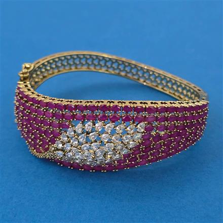 American Diamond Broad Kada with Mehndi Plating