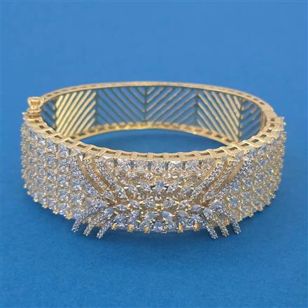 American Diamond Broad Kada with 2 Tone Plating