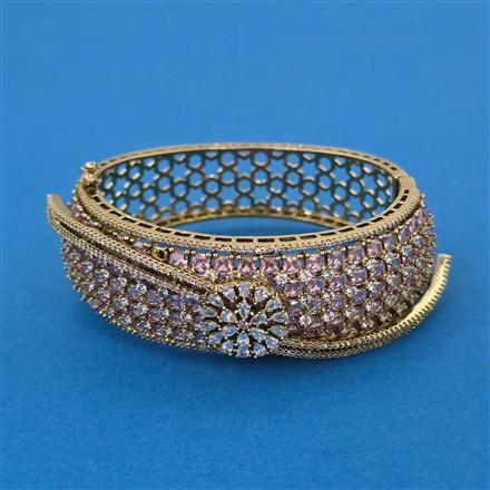 American Diamond Broad Kada with Mehndi Plating