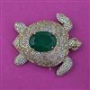American Diamond Classic Brooch with Mehndi Plating