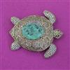 American Diamond Classic Brooch with Mehndi Plating