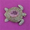 American Diamond Classic Brooch with Mehndi Plating